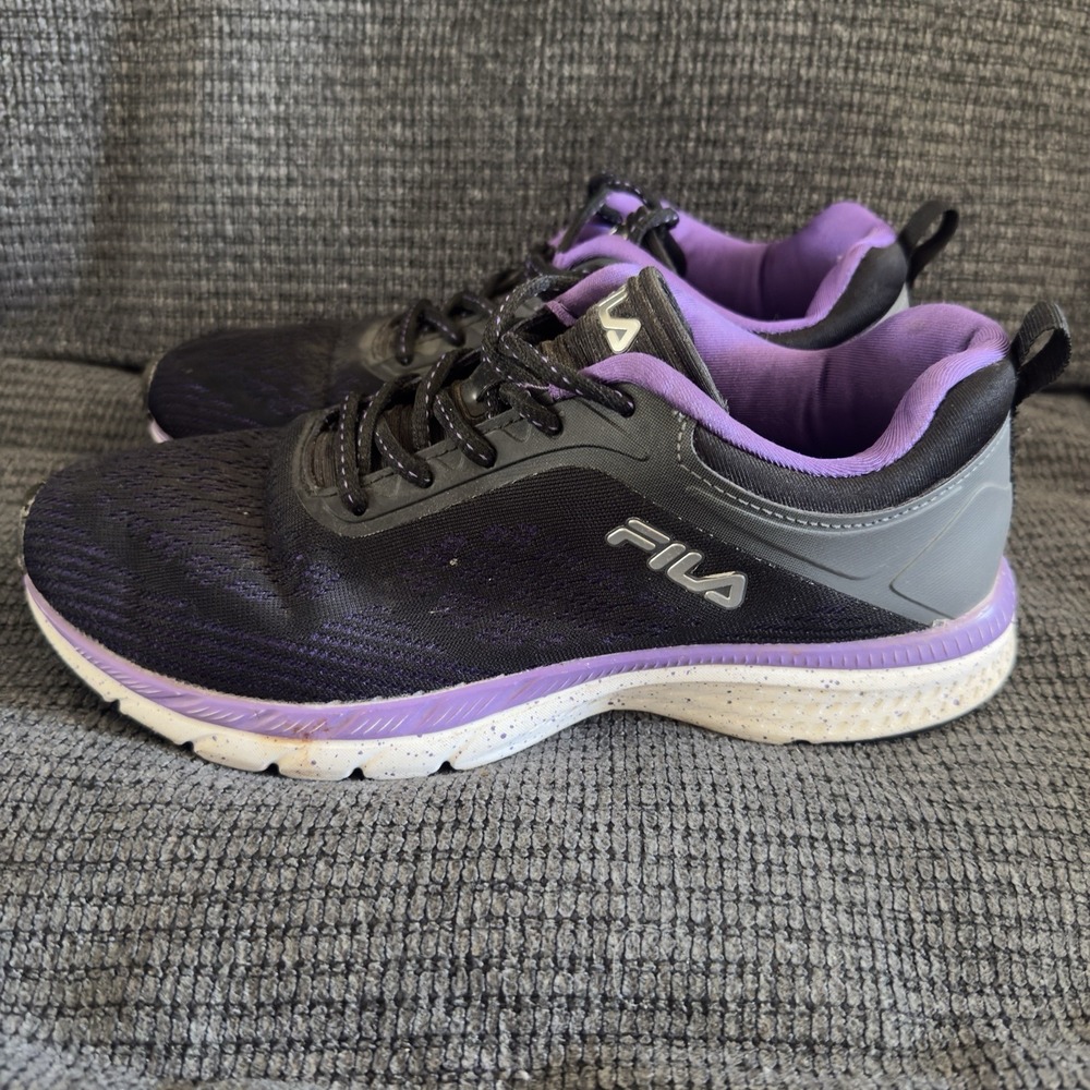 Fila Memory Outreach Athletic Running Sneaker Shoe Black Purple‎ Women's 9 G25